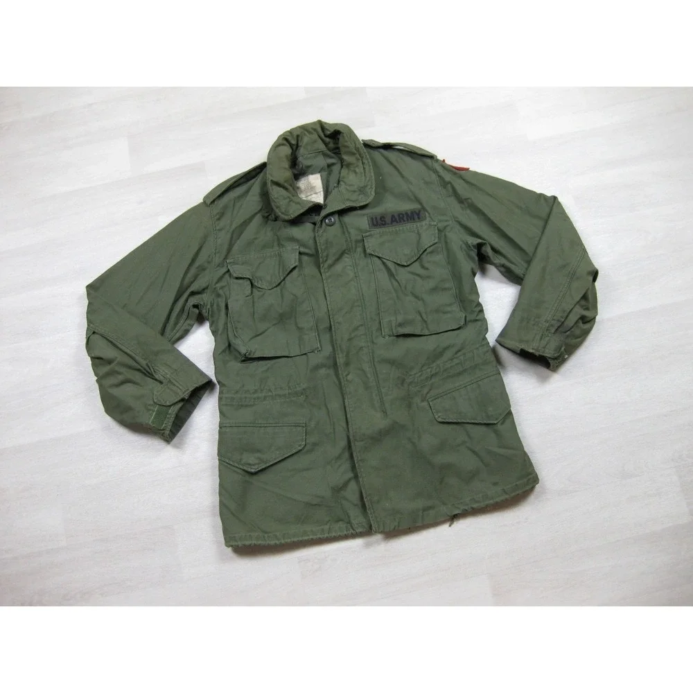 Vintage 70s US Army M65 Military Field Jacket (S) Cold Weather Vietnam Red Devil